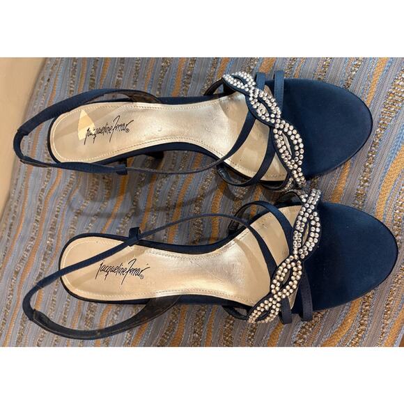 Jacqueline Ferrar Bejeweled Slingback Heels - Size 7M - Picture 8 of 10